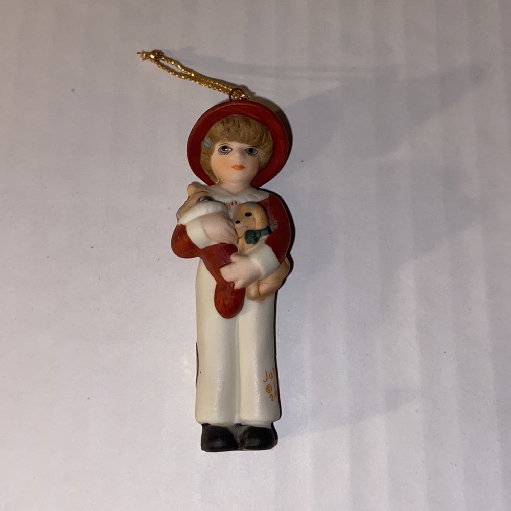 Vintage Jan Hagara 1986 Ceramic Christmas Ornament